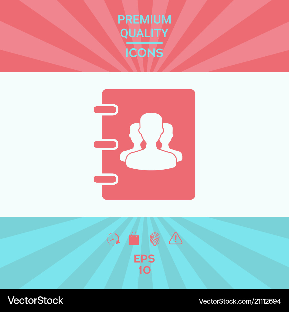 Notebook address phone book icon with symbol Notebook address phone book icon with symbol vector image