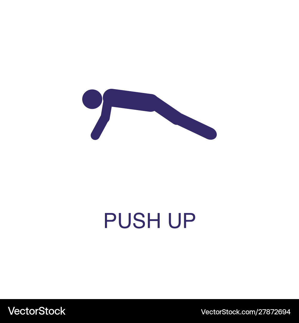 Push up element in flat simple style on white vector image