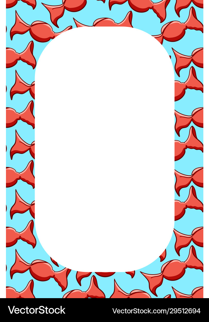 Rectangle frame with round red candies pattern Rectangle frame with round red candies pattern vector image