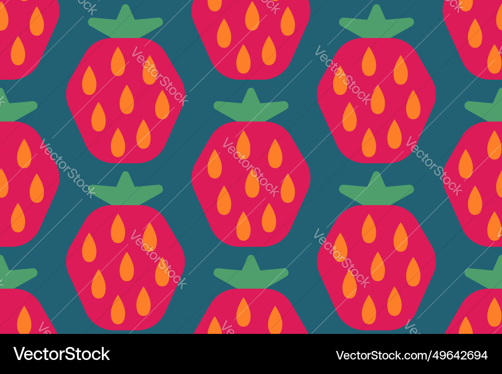 Seamless pattern of strawberry in retro Seamless pattern of strawberry in retro Vector Image