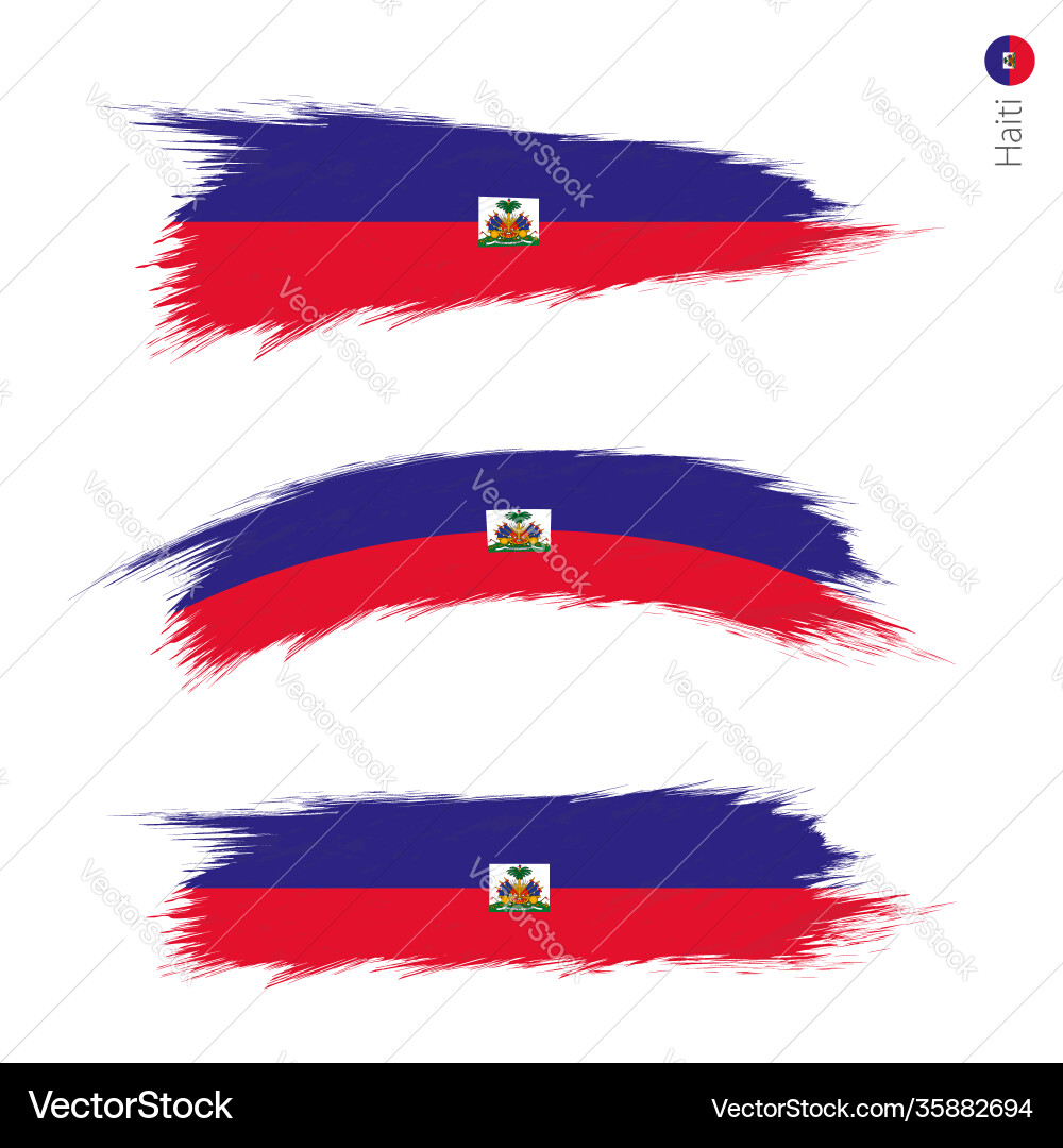 Set 3 grunge texturierte Flagge haiti Set 3 grunge texturierte Flagge haiti vektorbild
