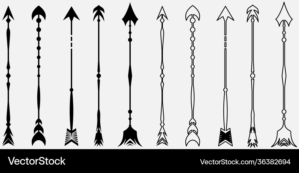 Set arrow border element Set arrow border element vector image