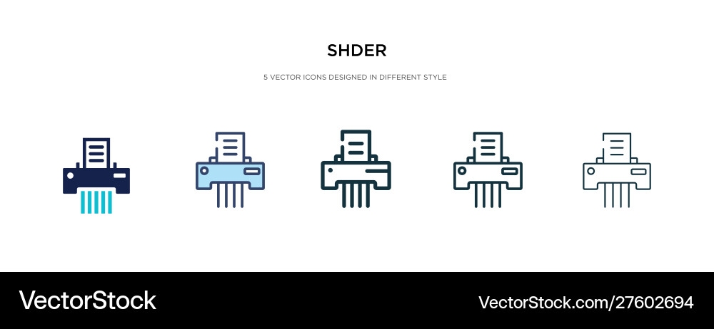 Shder icon in different style two colored Vector Image