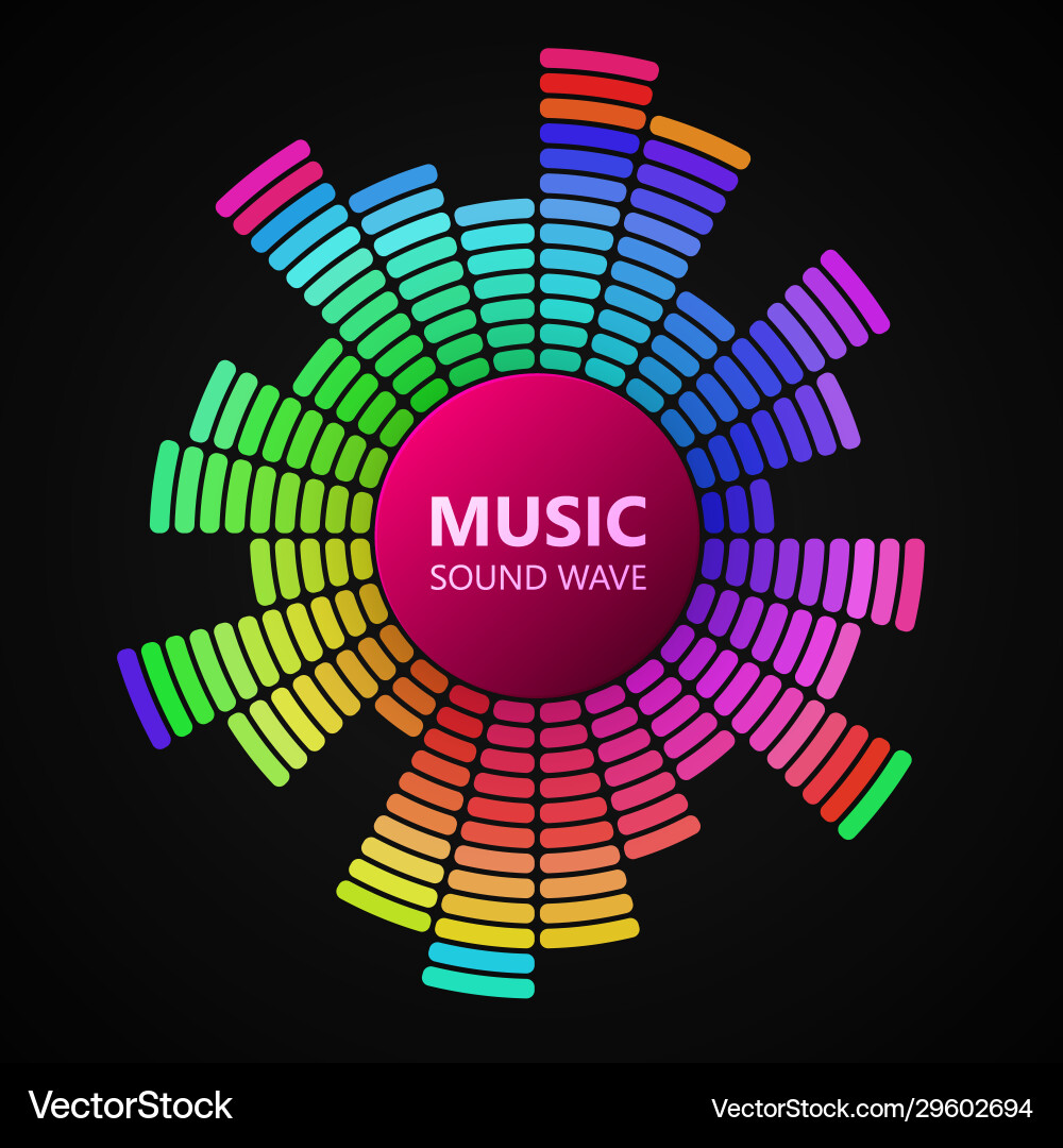 Sound wave radial equalizer dynamic volume Vector Image