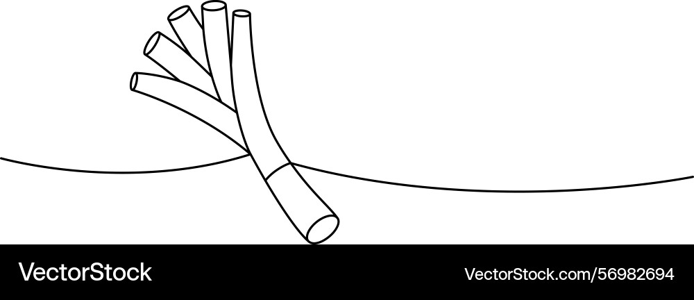 Spring onions one line continuous drawing fresh Vector Image