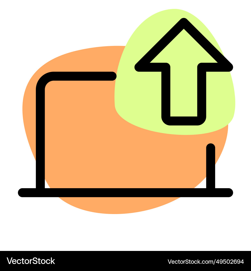 Uploading files or data using the laptop vector image