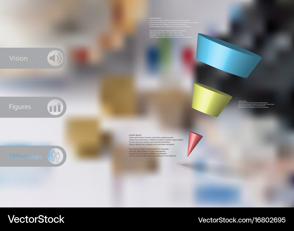 3d infographic template with sloping triangle Vector Image