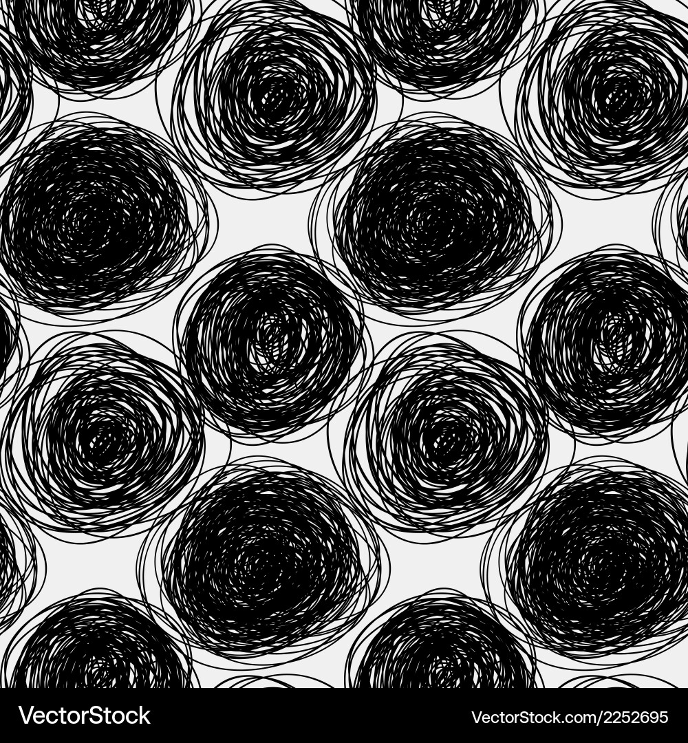 Abstract Scribble Monochrome Pattern Vector Image