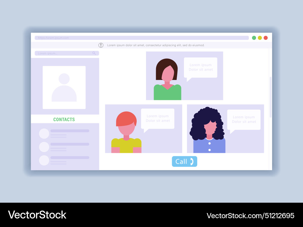 Chat application web page design template modern vector image