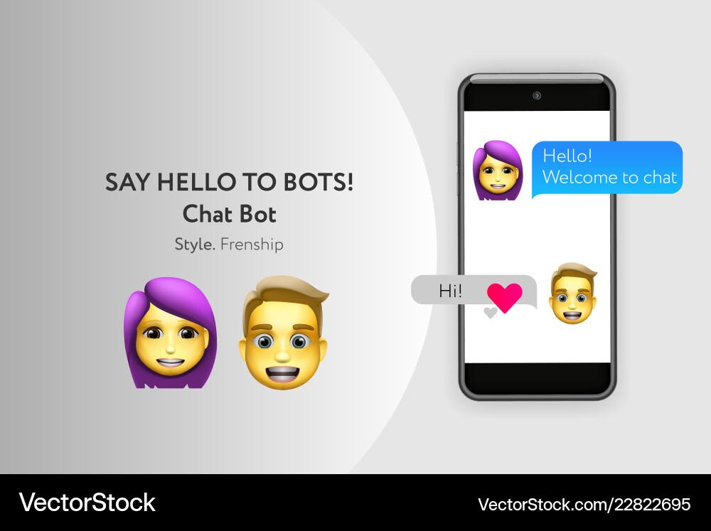 Chat bot concept with dialogue windows sms vector image