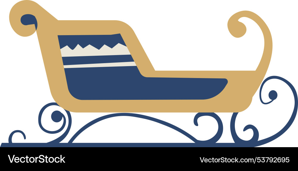 Classic wooden christmas sleigh Royalty Free Vector Image