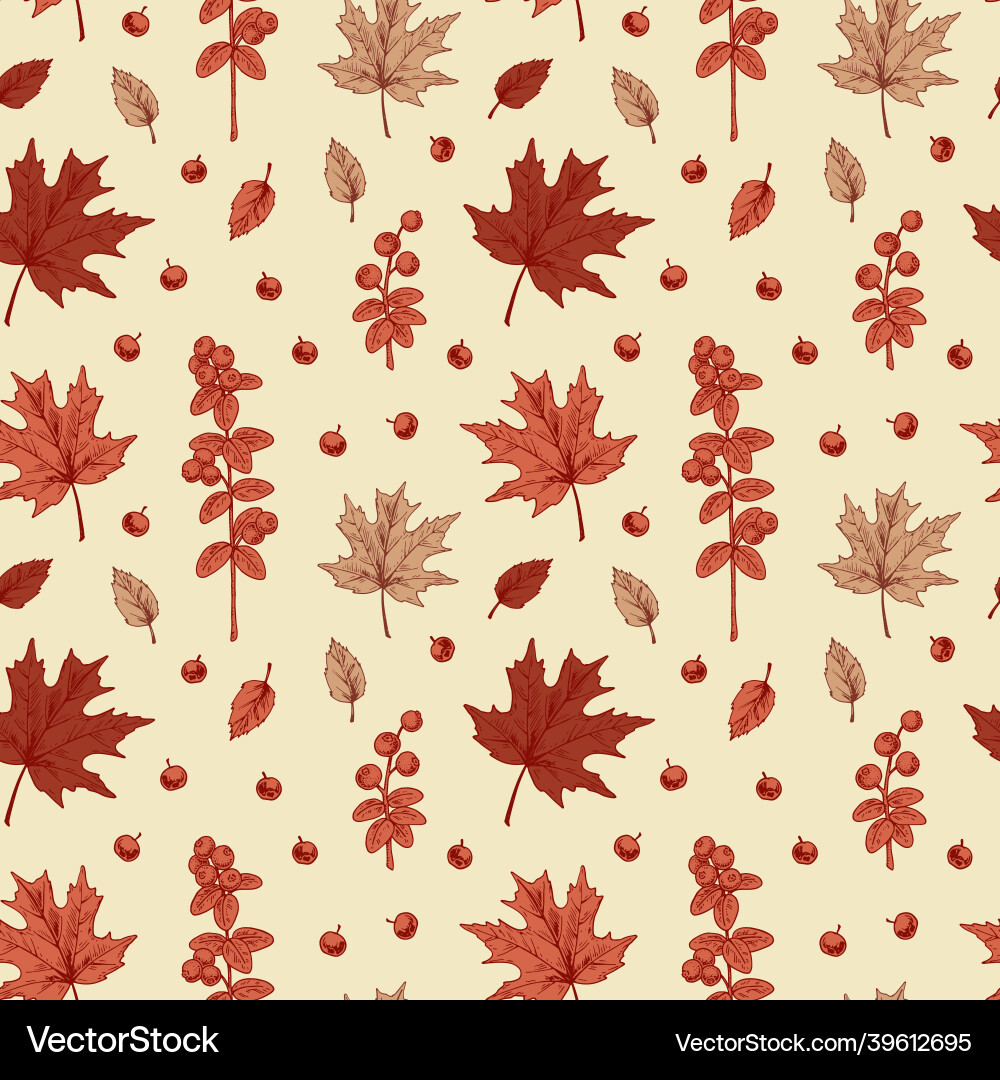 Colorful autumn seamless pattern with maple Vector Image