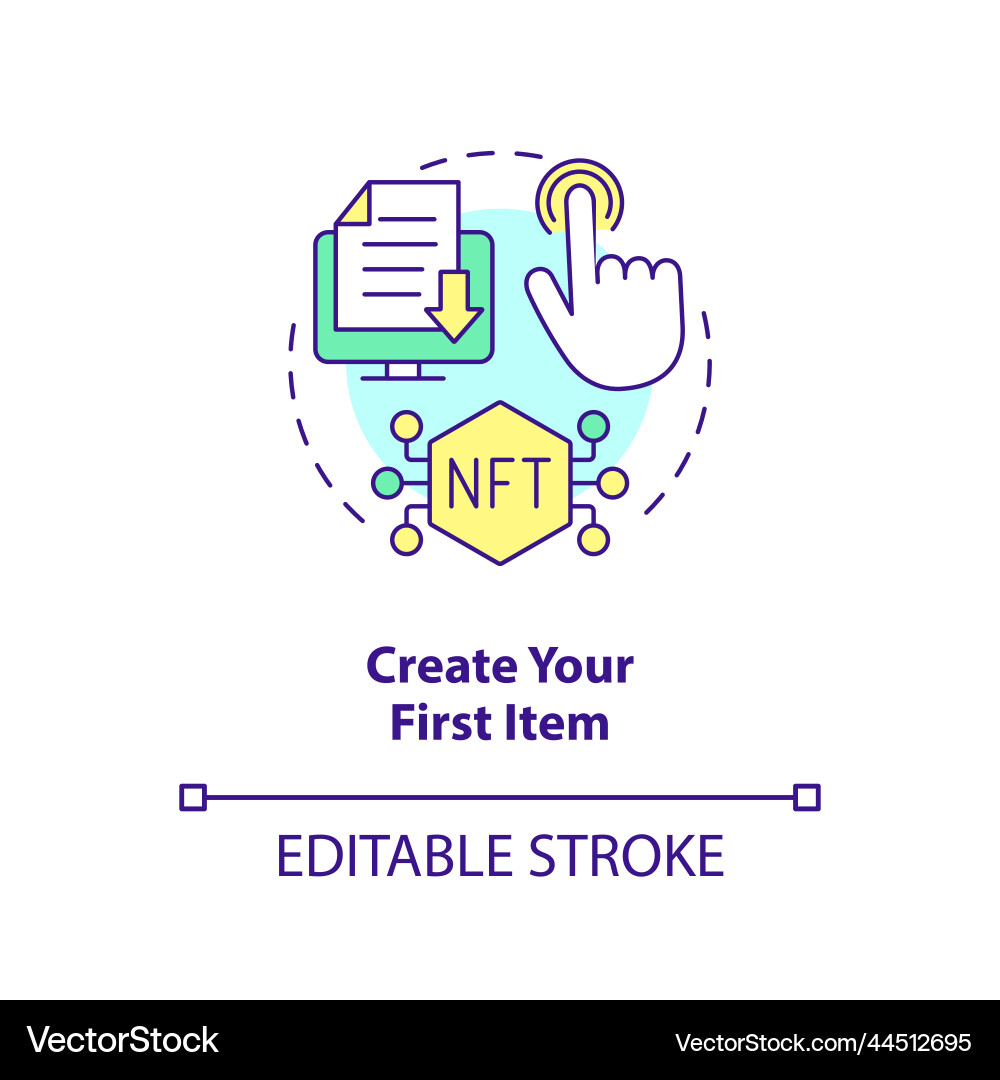 Create your first item concept icon Create your first item concept icon vector image