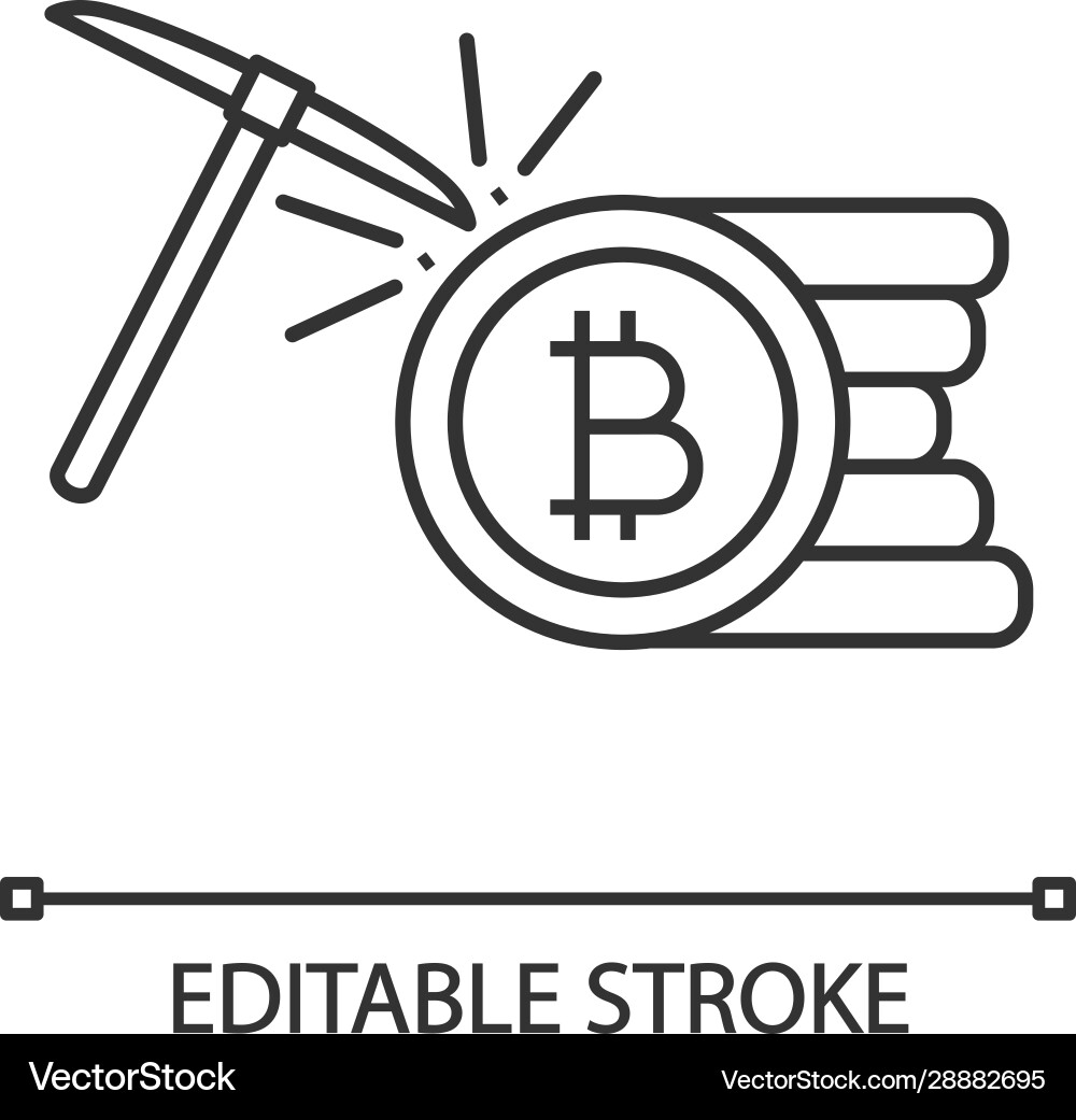 Cryptocurrency mining service linear icon Cryptocurrency mining service linear icon vector image