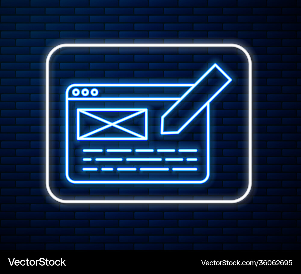 Glowing neon line ui or ux design icon isolated Vector Image