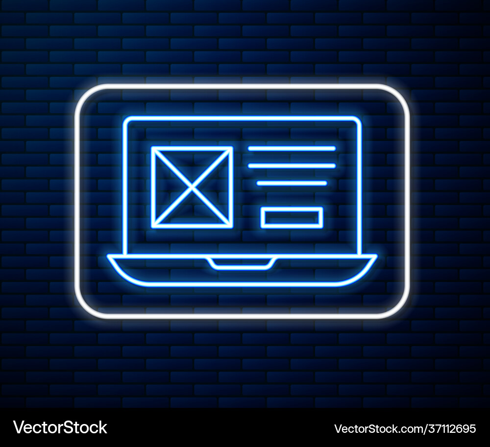 Glowing neon line ui or ux design icon isolated Glowing neon line ui or ux design icon isolated vector image