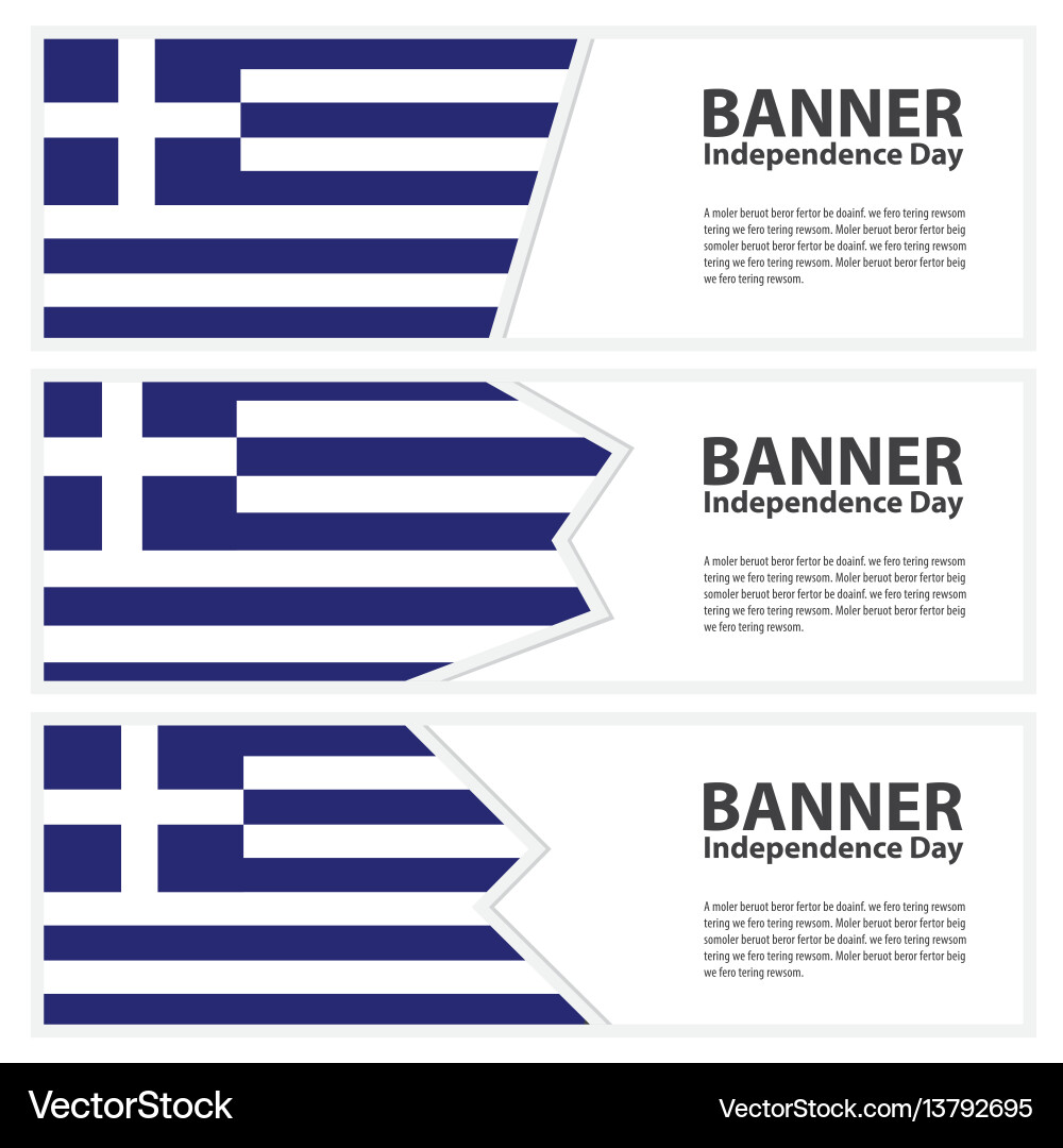 Griechenland Flagge Banner Sammlung Unabhängigkeit Tag Griechenland Flagge Banner Sammlung Unabhängigkeit Tag vektorbild