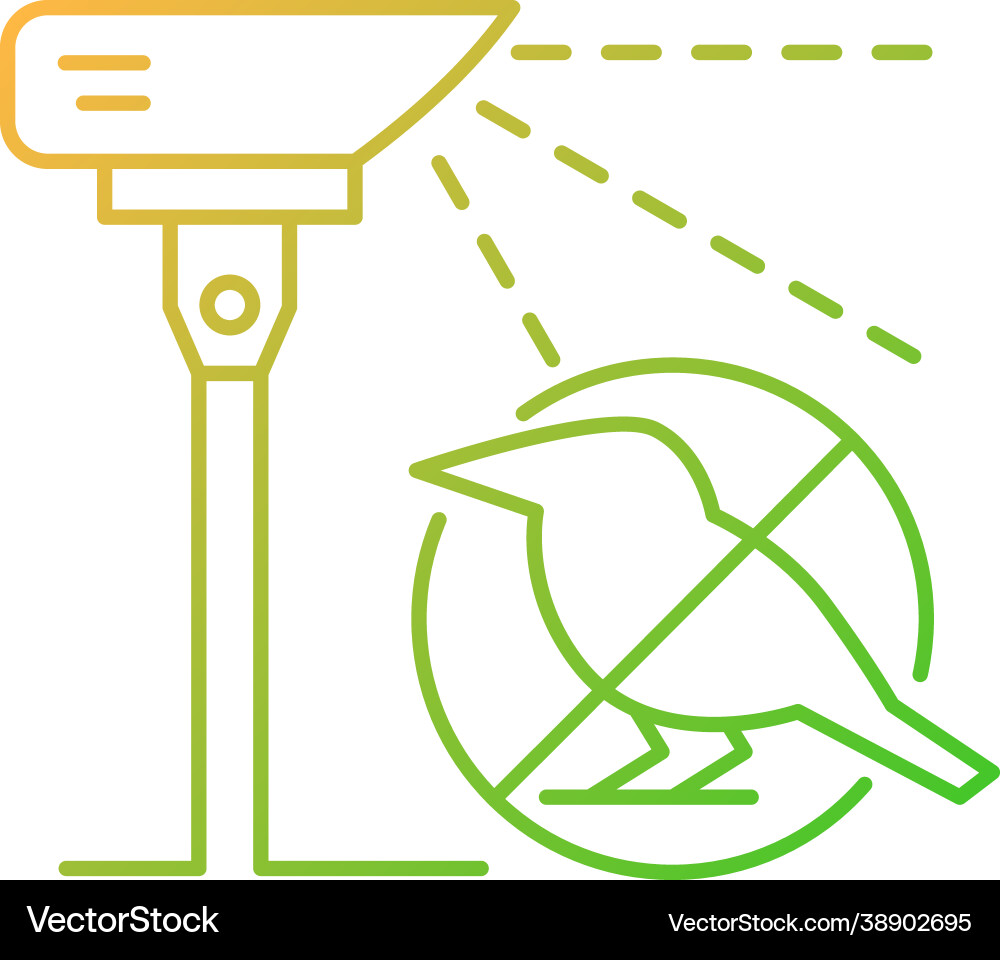 Laser scarecrows gradient linear icon Laser scarecrows gradient linear icon Vector Image