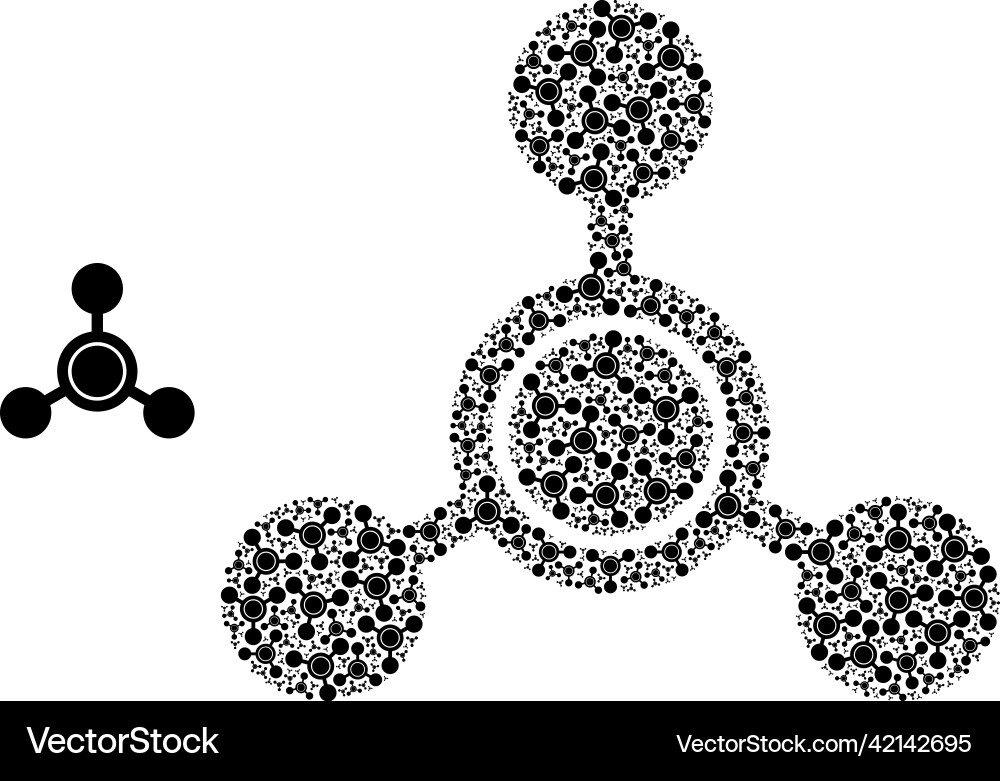 Methane molecule recursion composition of Vector Image