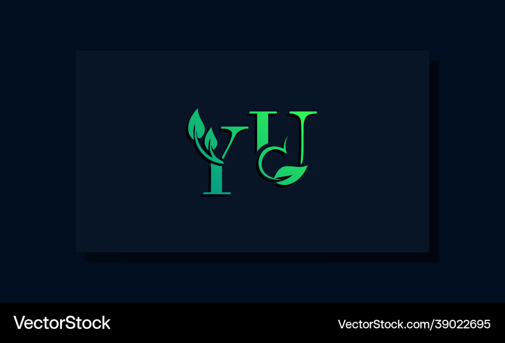 Minimal leaf style initial yu logo Vector Image