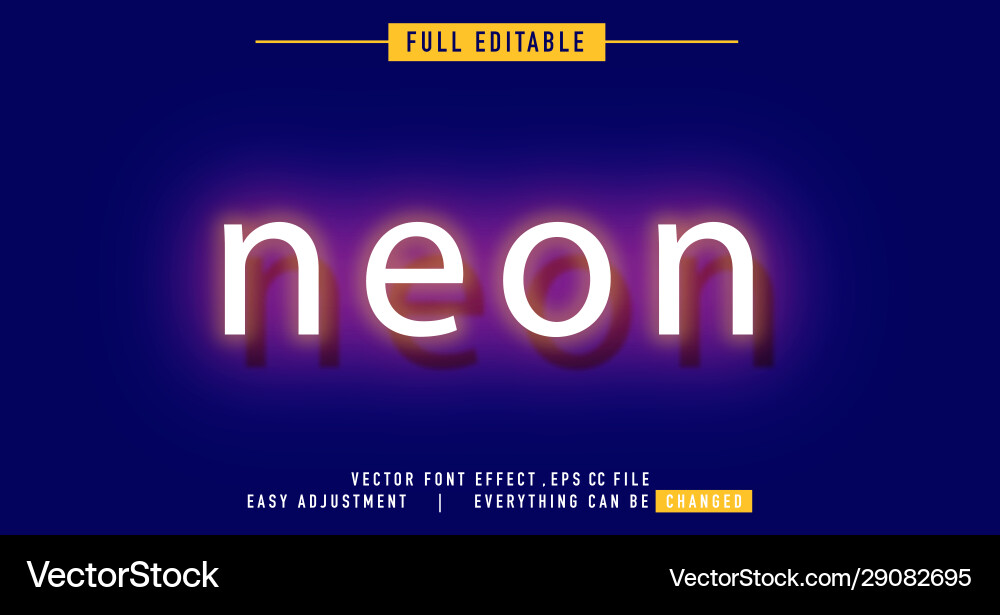 Neon text effect that can be edited easily Neon text effect that can be edited easily Vector Image