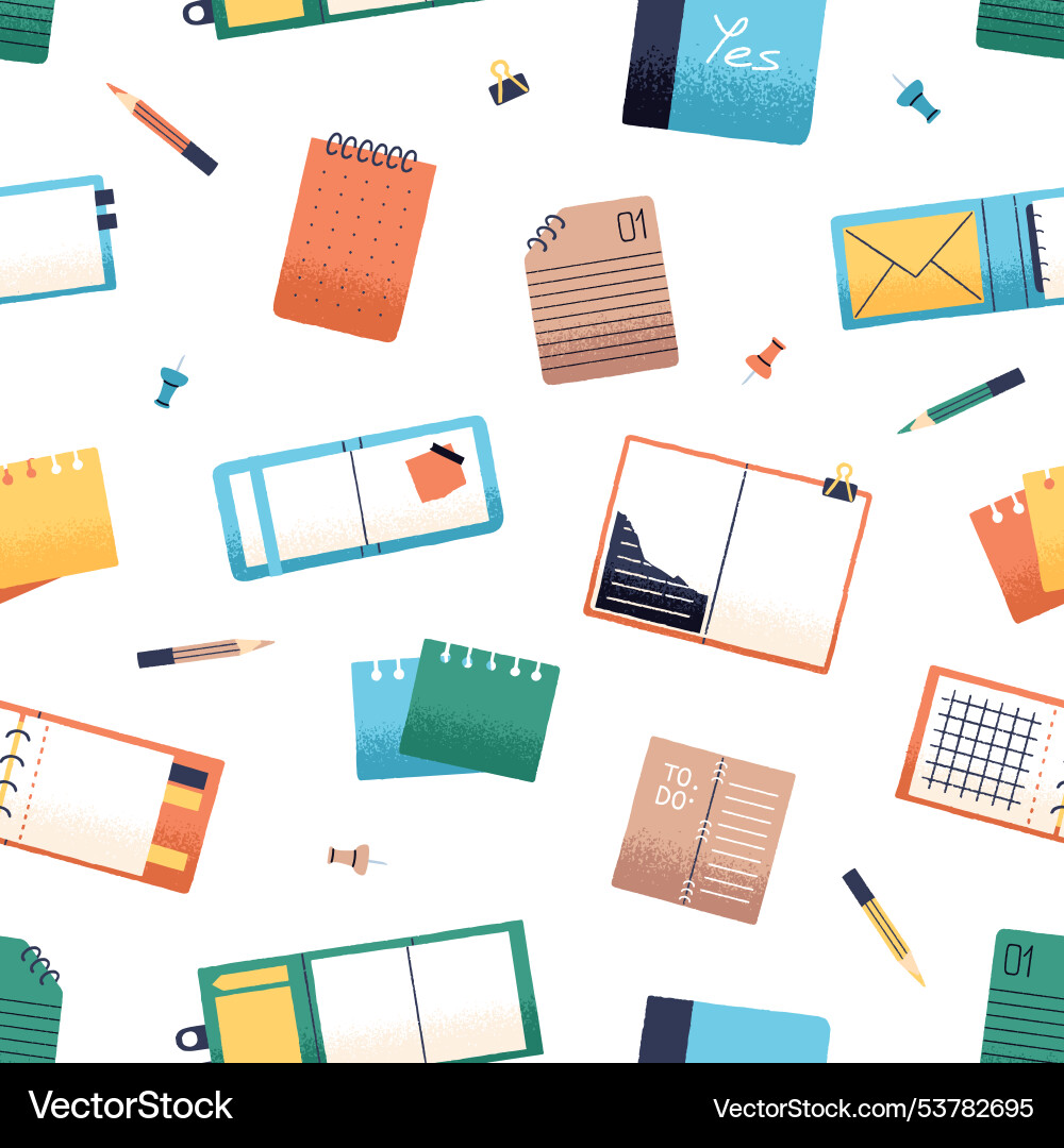 Repeatable pattern of different open notebooks Repeatable pattern of different open notebooks vector image