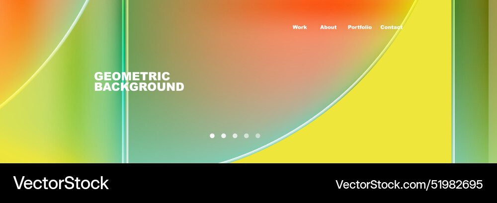 Round triangles and squares web site page template Round triangles and squares web site page template vector image