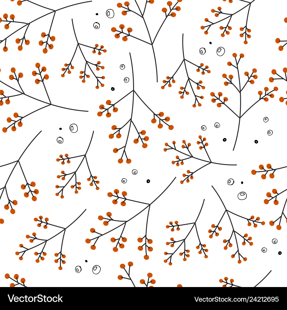 Seamless pattern with branches and berries Seamless pattern with branches and berries vector image