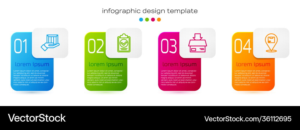 Set line delivery hand with boxes verification Vector Image