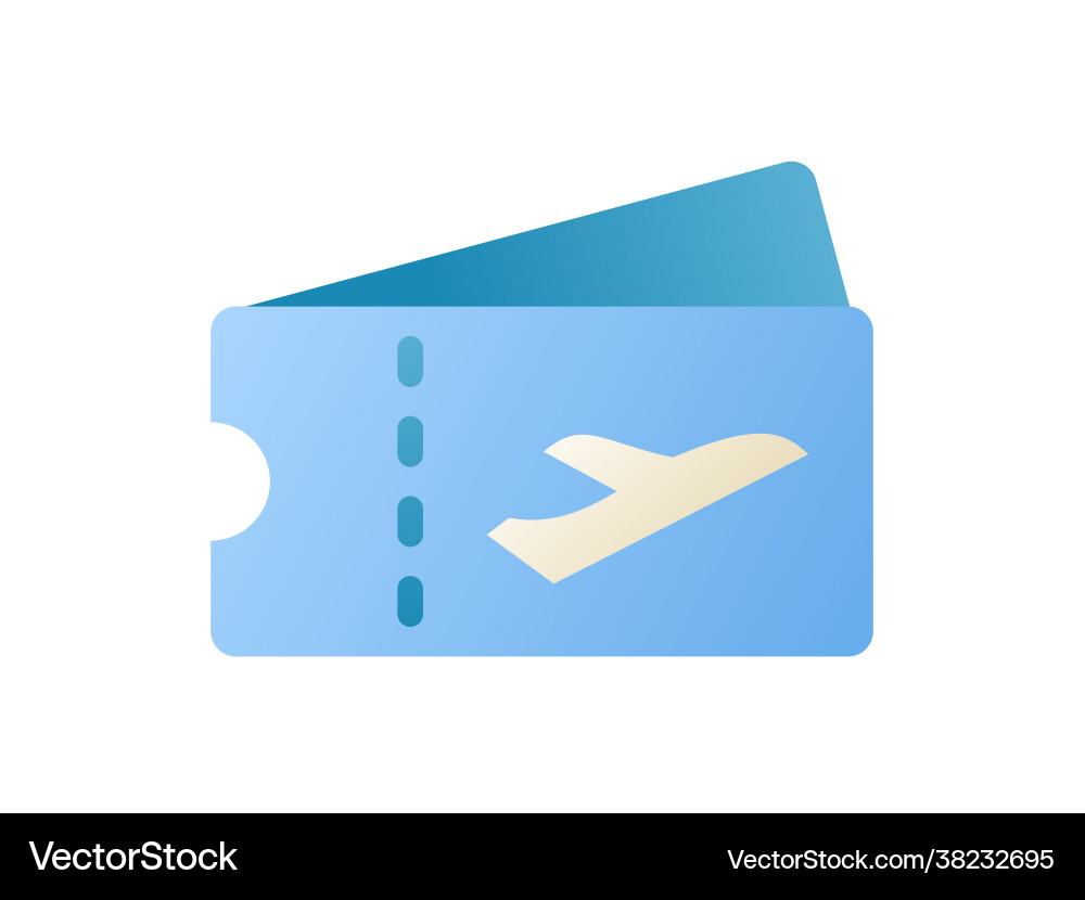 Ticket flight single isolated icon with smooth Ticket flight single isolated icon with smooth vector image