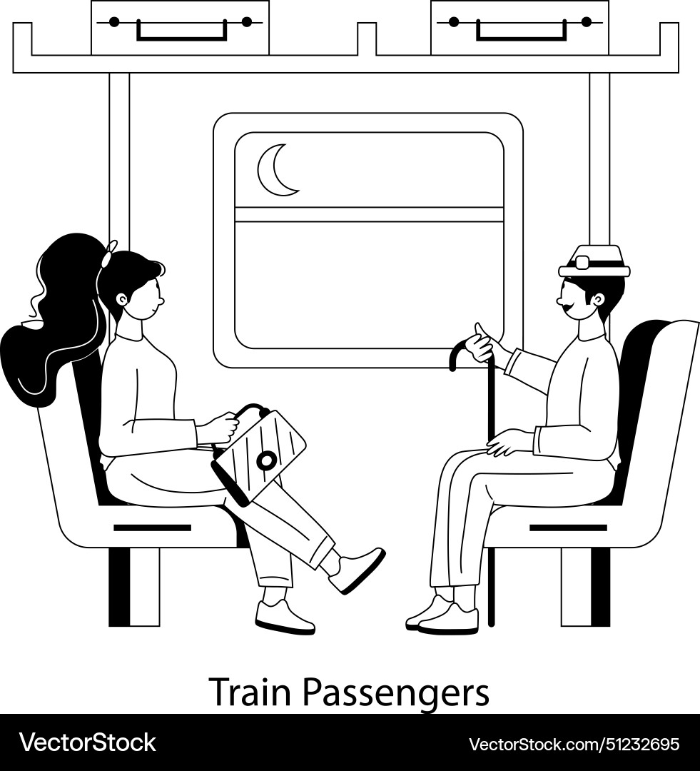 Train passengers Royalty Free Vector Image - VectorStock