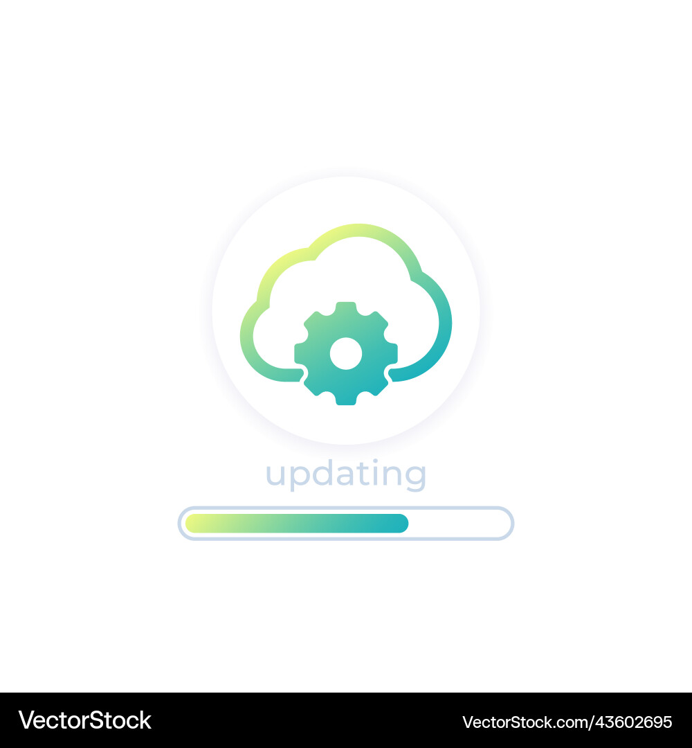 Updating icon with progress bar for apps and web Vector Image