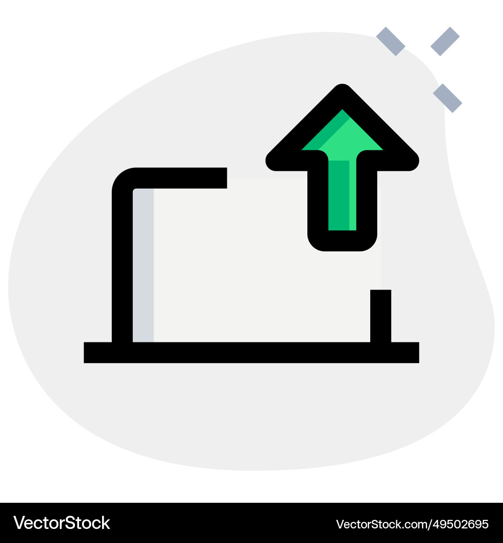 Uploading files or data using the laptop vector image