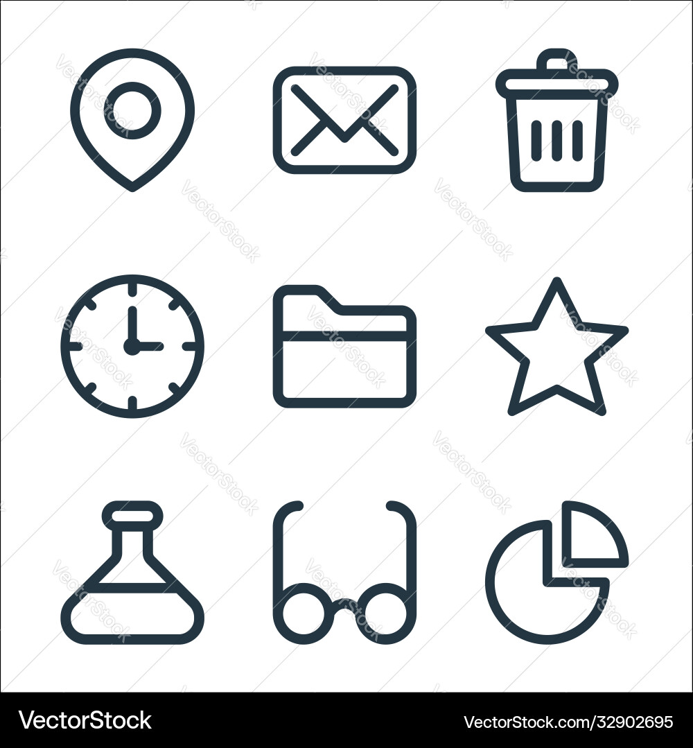 User interface line icons linear set quality User interface line icons linear set quality vector image