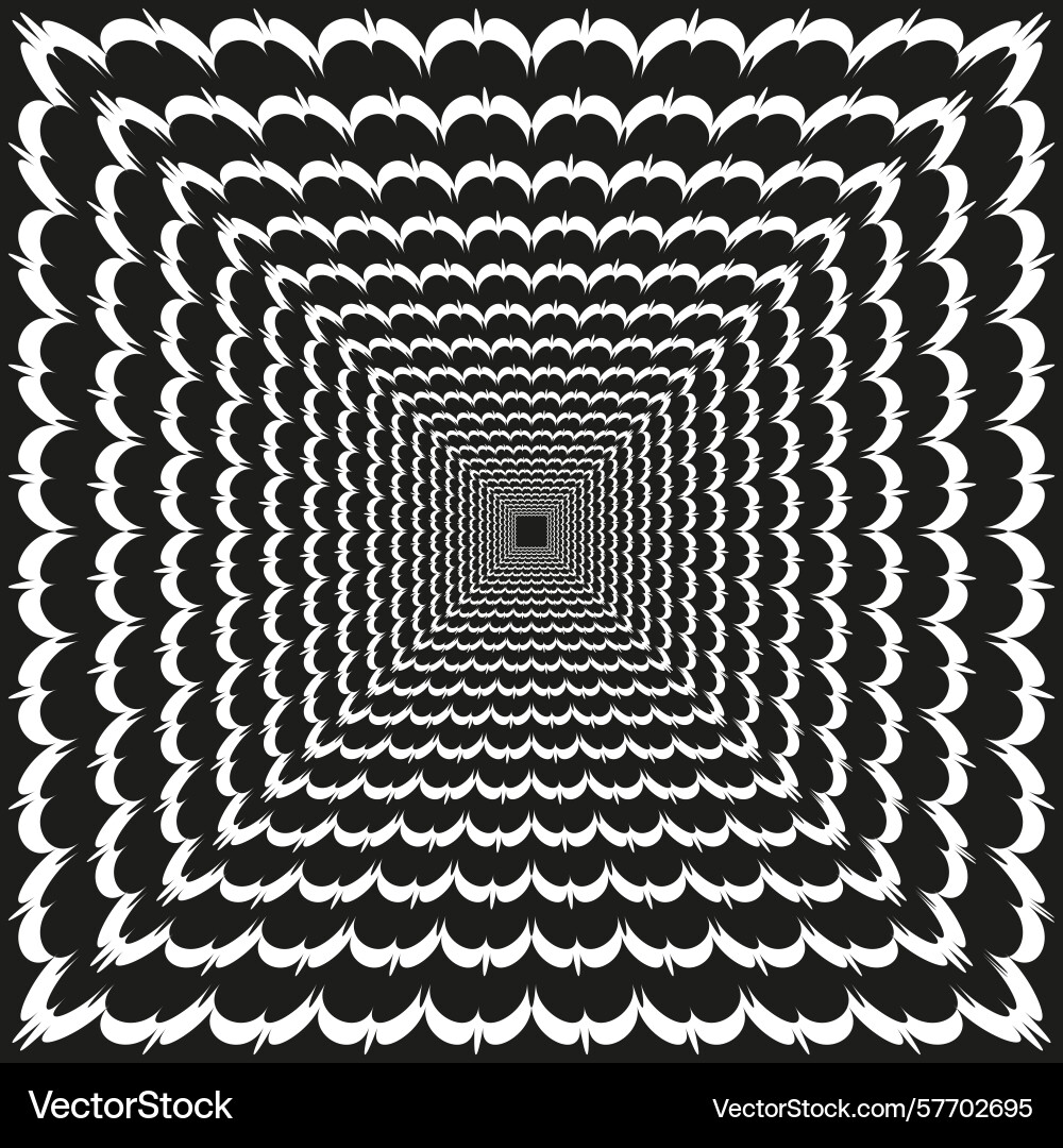Wavy square vortex vibrant depth pattern optical Wavy square vortex vibrant depth pattern optical vector image