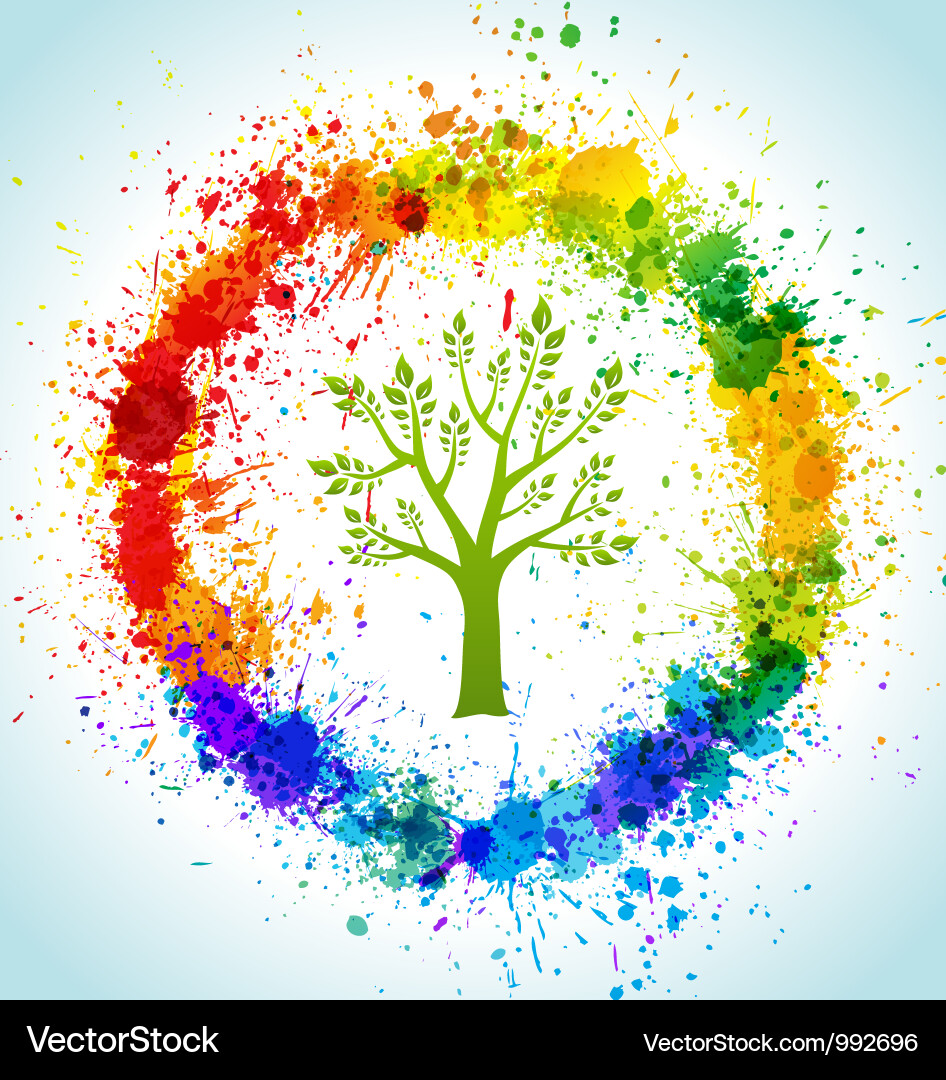 Colorful Paint Splatters Eco Background Vector Image