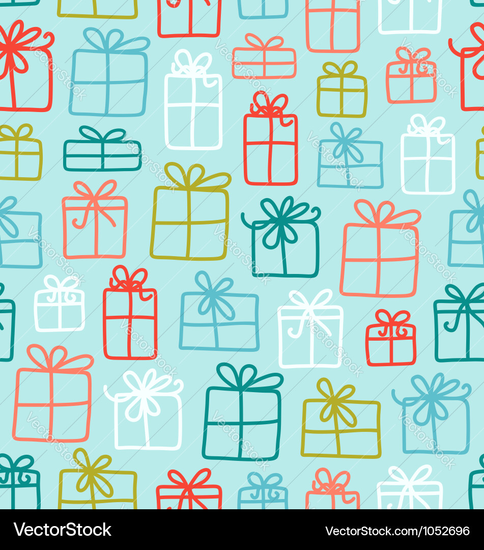 Gift boxes pattern Royalty Free Vector Image - VectorStock