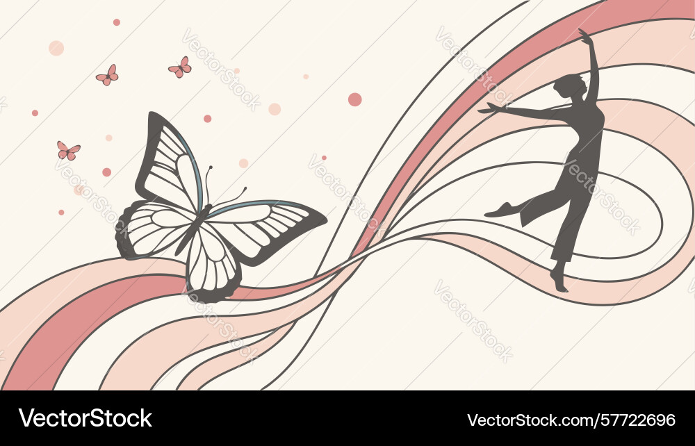 Graceful dancer in flowing abstract lines design Vector Image