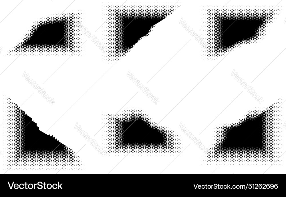 Halftone triangle pattern reprographic technique Vector Image