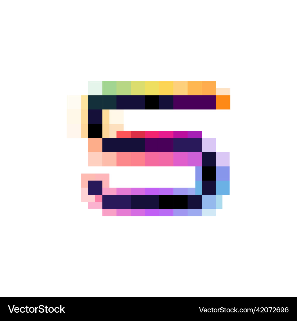 Hologram number five with glitch distorted pixel Hologram number five with glitch distorted pixel vector image