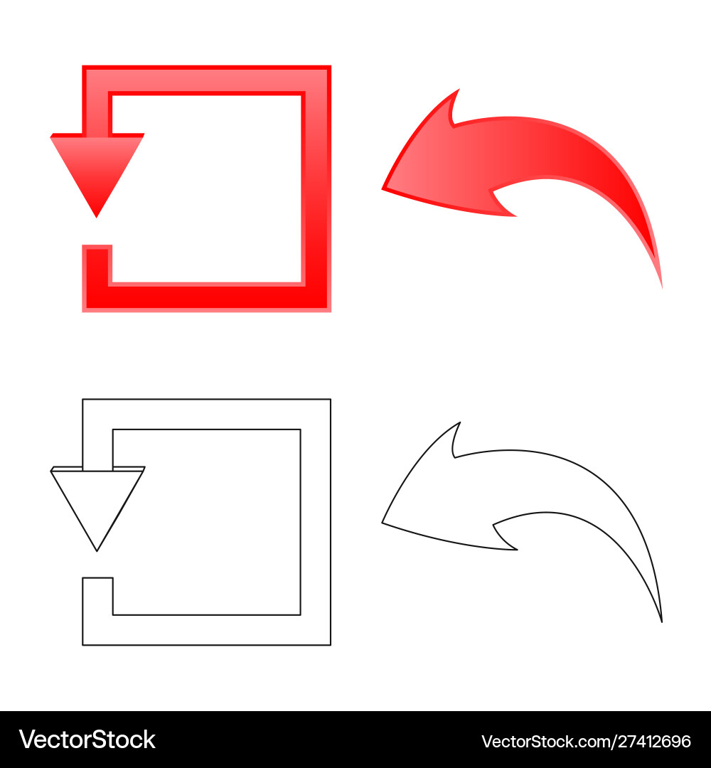 Isolated object element and arrow sign Isolated object element and arrow sign Vector Image