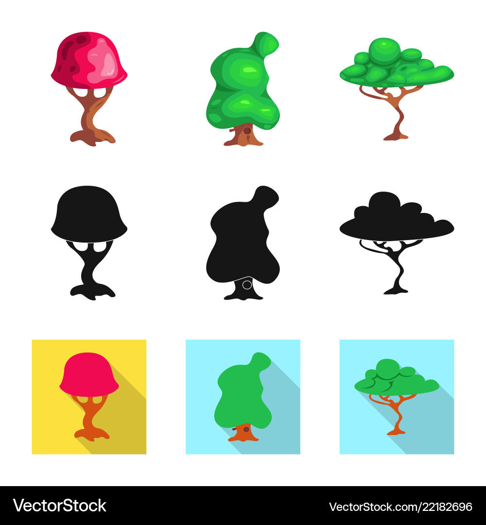 Isolated object of tree and nature icon set Vector Image
