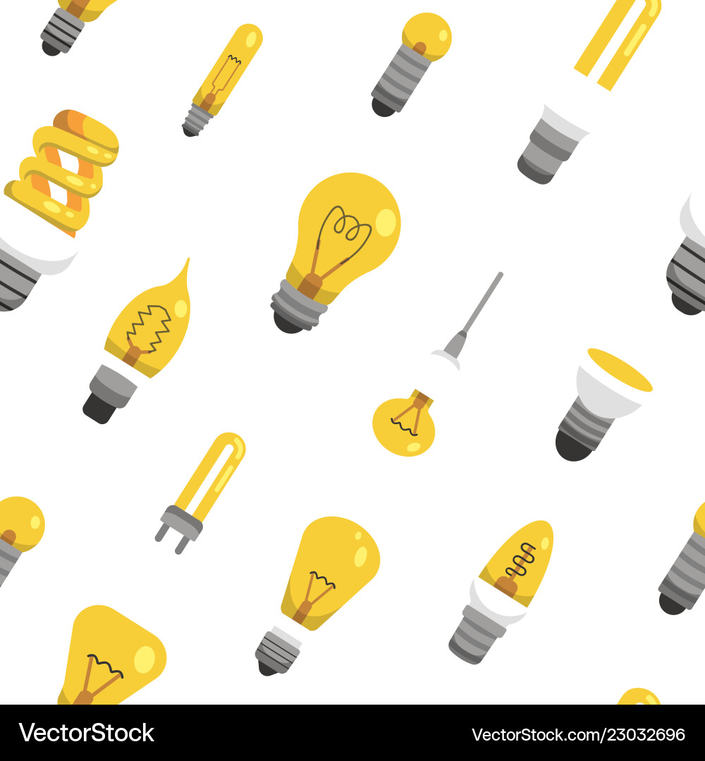 Light bulb seamless pattern color lamp background Light bulb seamless pattern color lamp background Vector Image