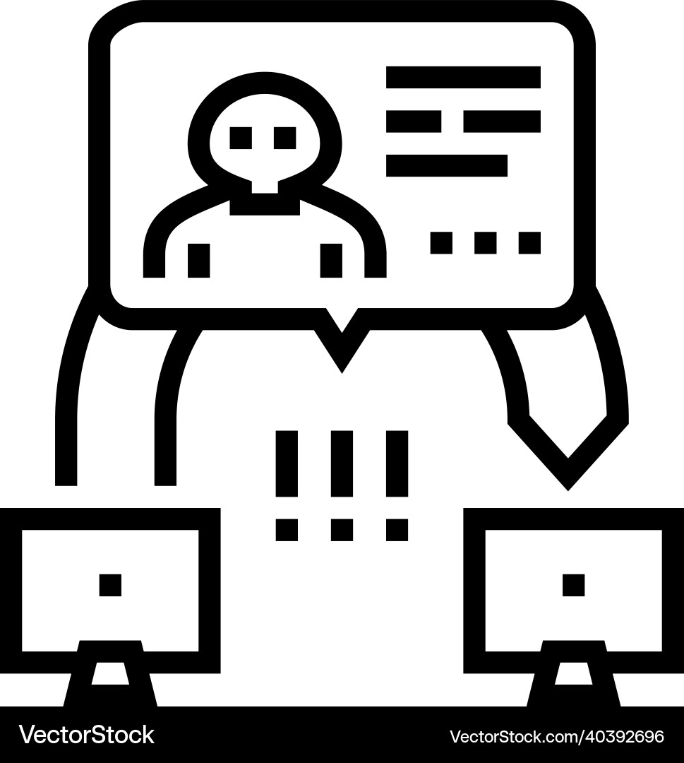 Man in middle attacks line icon Man in middle attacks line icon vector image