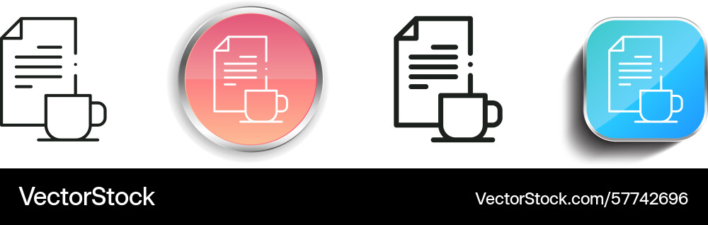 Reading icon thin linear regular and button style Reading icon thin linear regular and button style vector image