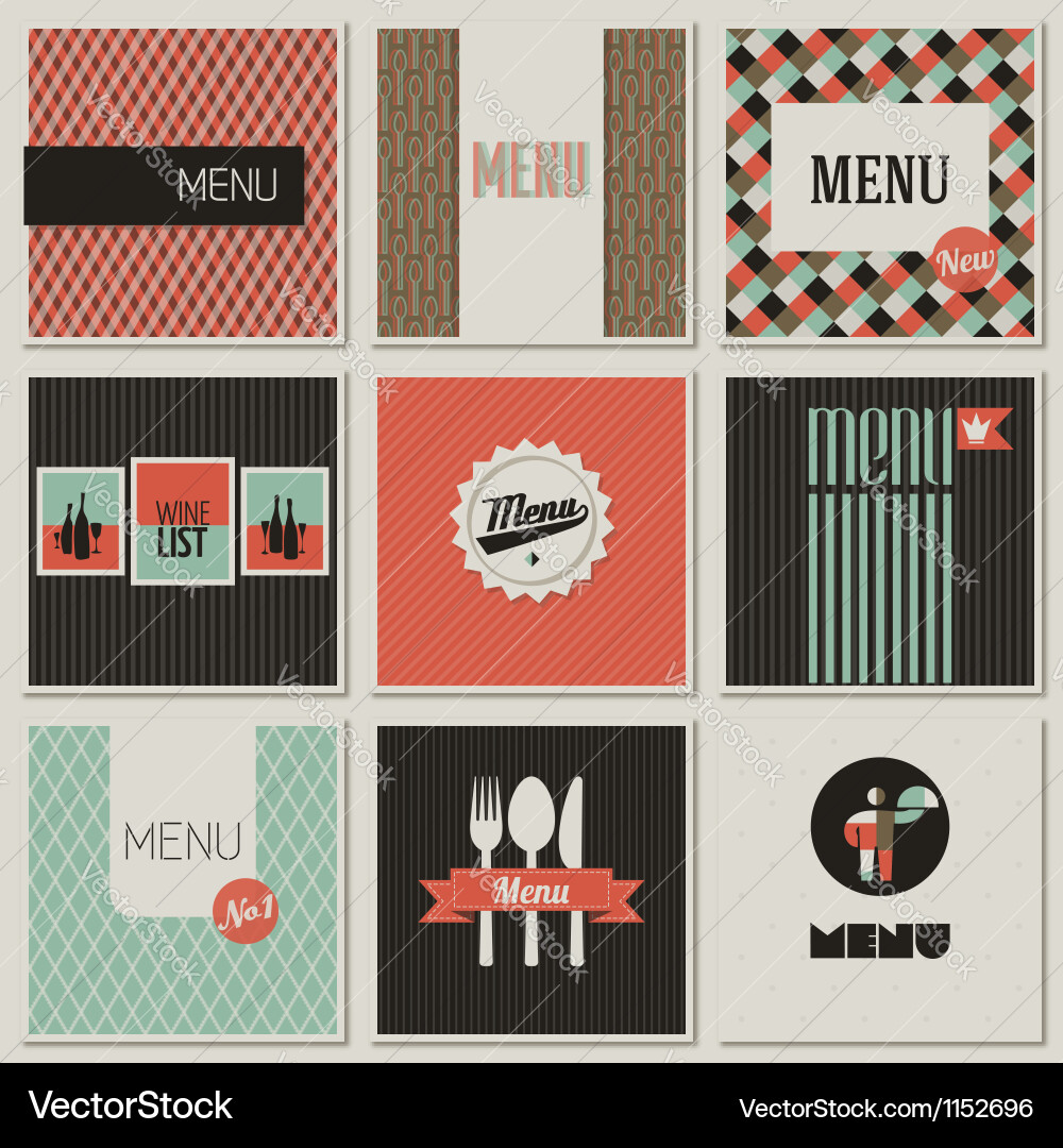 Retro Menu Labels Set – Royalty-Free Vector | VectorStock