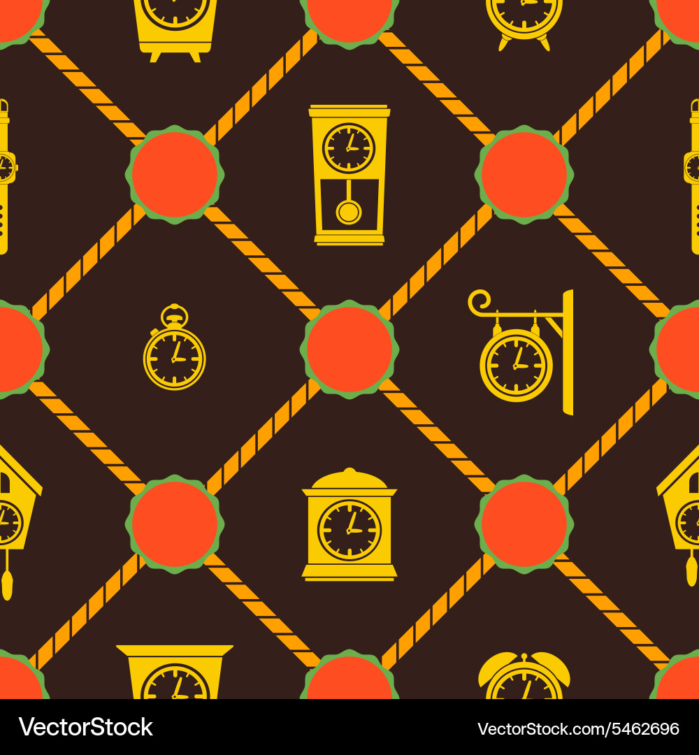 Seamless background with clock vector image