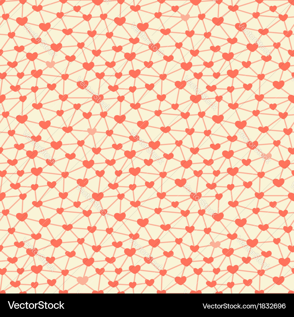 Seamless pattern with hearts linked together vector image