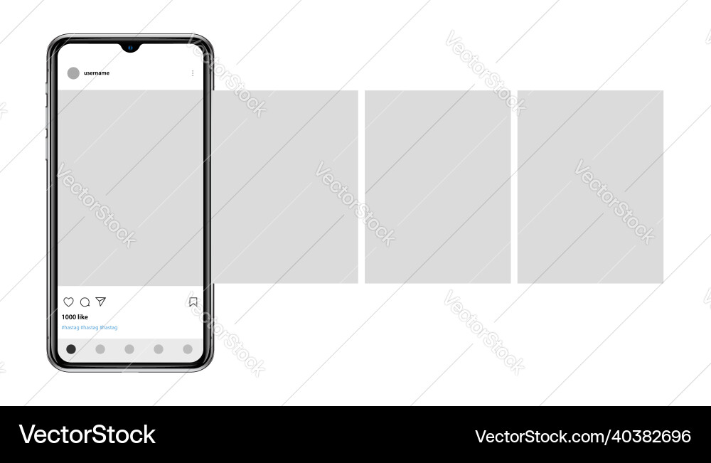 Smartphone with photo frame carousel interface Smartphone with photo frame carousel interface vector image