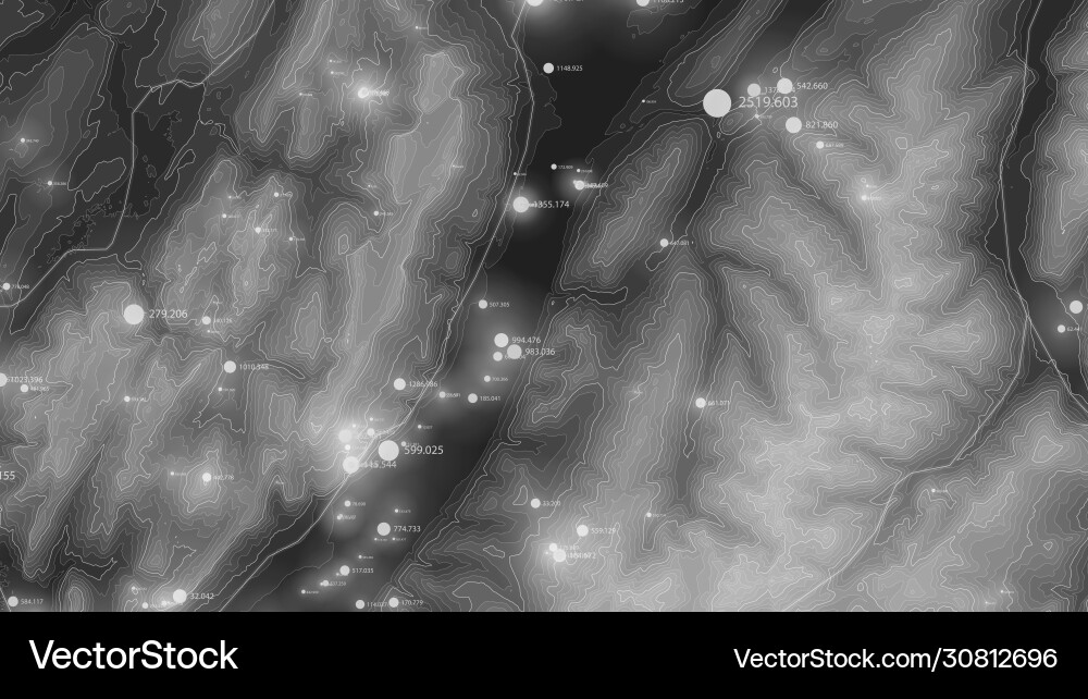 Terrain big data visualization futuristic map Terrain big data visualization futuristic map vector image